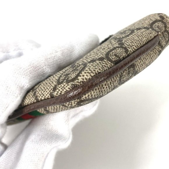 GUCCI GG Supreme Ofidia coin purse Wallet with key hook Key Case - Picture 10 of 14